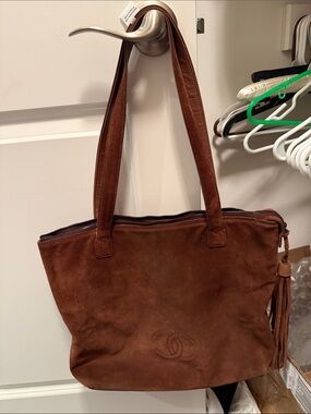 Chanel Brown Suede Tote Bag with Tassel - Designer-Inspired